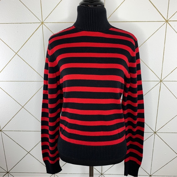 Polo Jeans Co. Ralph Lauren Blue & Red Striped Turtleneck Size Large